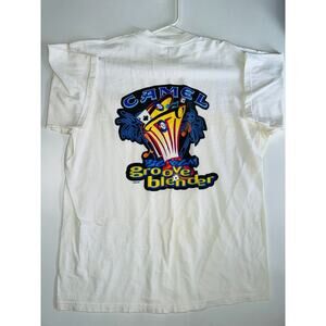 Vintage 1996 Camel Groove Blender T-Shirt Men's X-Large White Cotton Long Sleeve